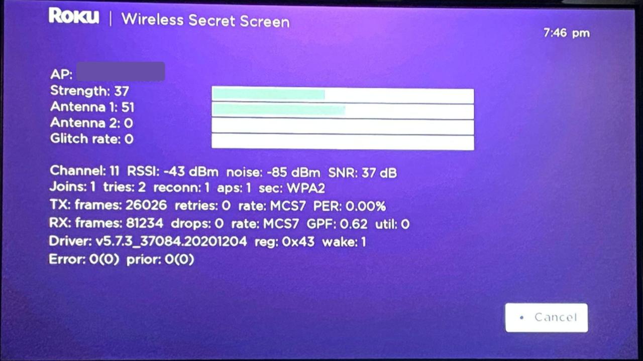Roku Antenna 2 Reporting 0 Signal What does it mean?