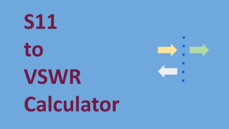 Vswr Input S11 to VSWR Calculator