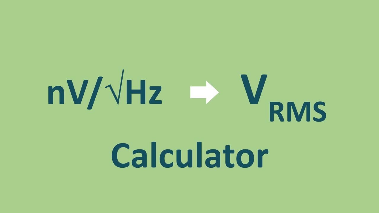 Noise Spectral Density to RMS Calculator