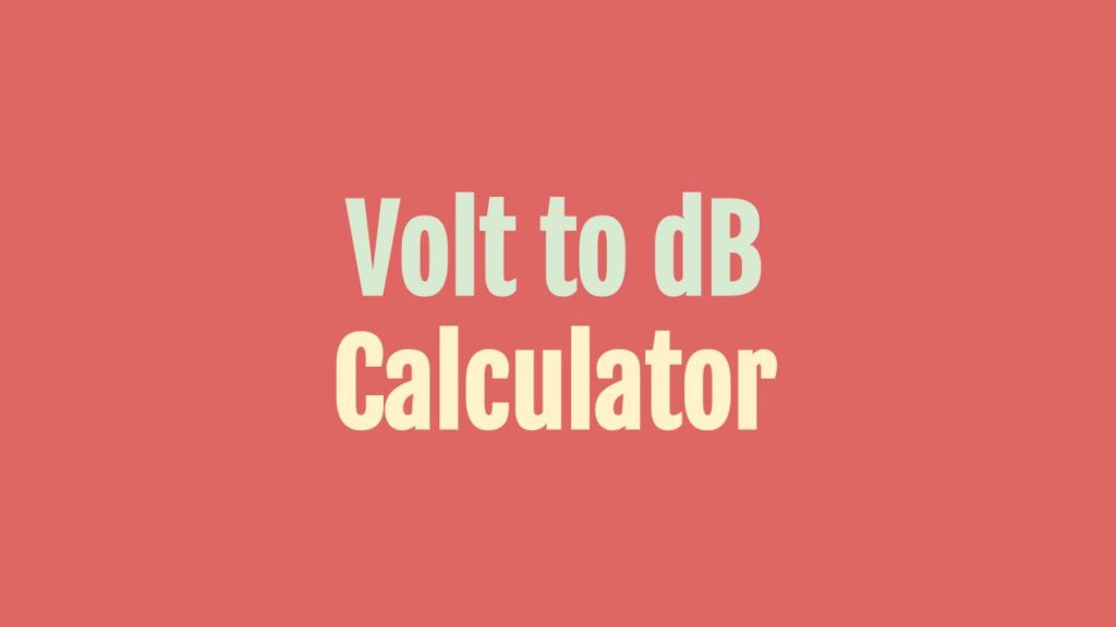 volt-to-db-calculator