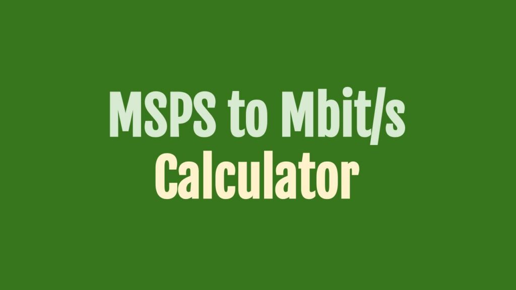 msps-to-mb-s-converter